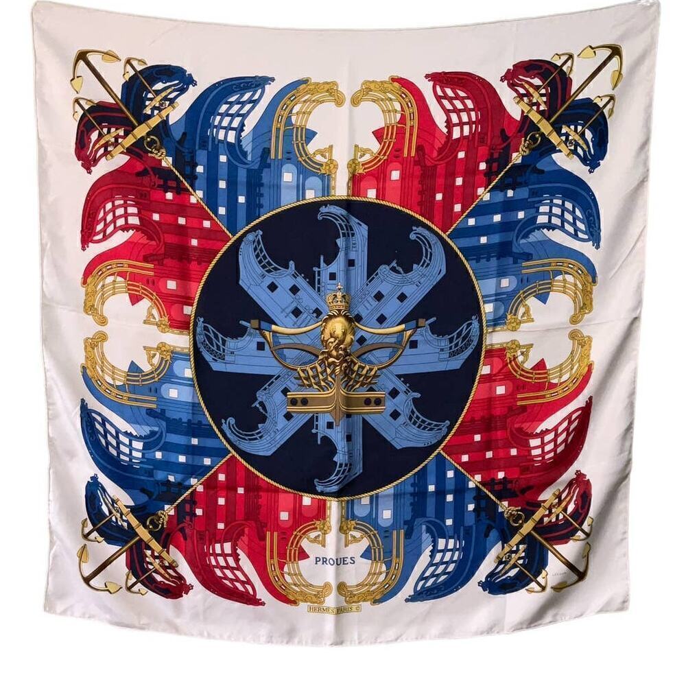 Hermès Hermes Vintage Proues 90cm Square Silk Scarf - Picture 8 of 16